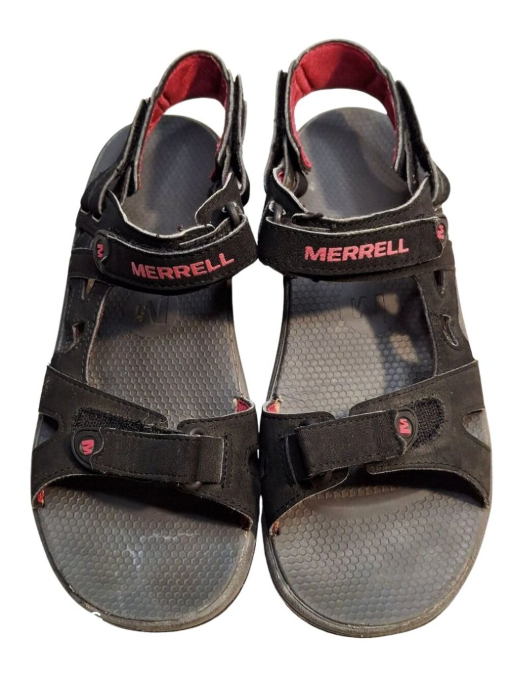 Merrell Womens Black & Red Adjustable Strap Sandals Size 8 US Comfortable Perfor - Picture 2 of 8
